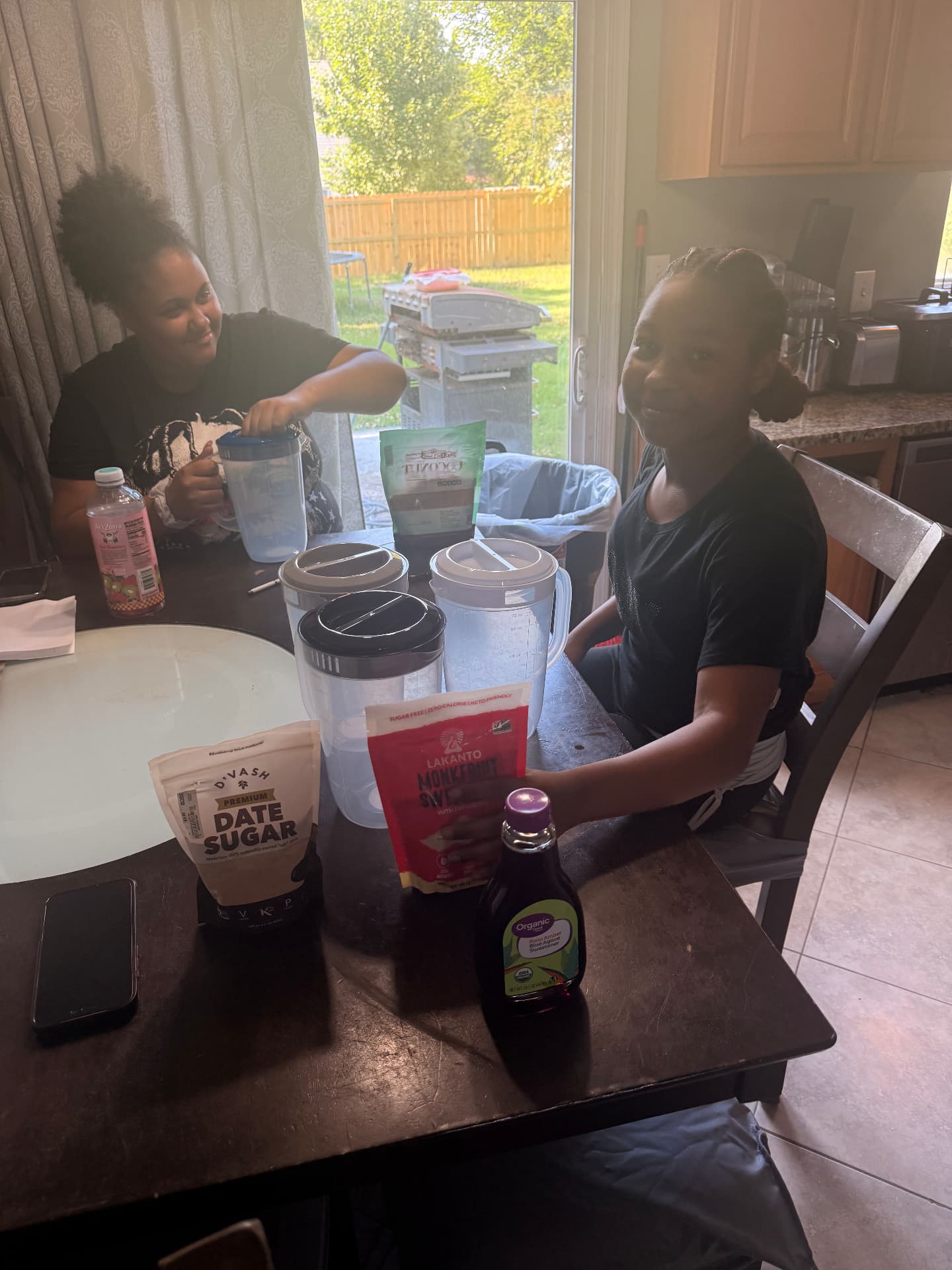 Preparing fresh treats and drinks in the kitchen
